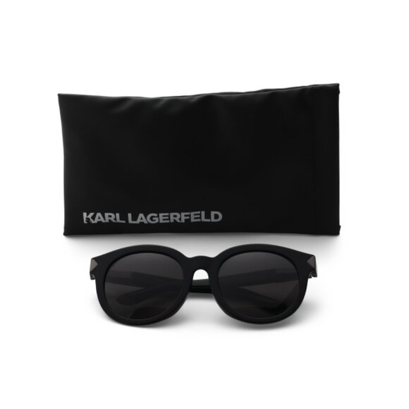 KARL LAGERFELD Black 54mm Round Sunglasses